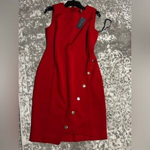NWT Tommy Hilfiger Red Mini Dress with Button Detail